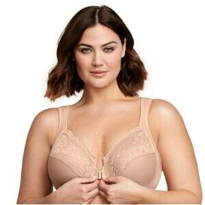 Glamorise Full Figure Plus Size WonderWire Front-Closure Bra Underwire 1245- 34G